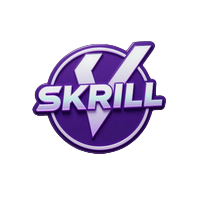 Skrill Logo als neonbeleuchtetes holographisches Badge bei Casoola Casino