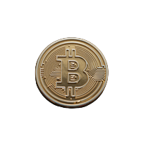Bitcoin Symbol als neonbeleuchtetes holographisches Badge bei Casoola Casino