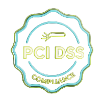 PCI-DSS-Compliance-Siegel mit Neon-Umriss als Sicherheits-Badge bei Casoola Casino
